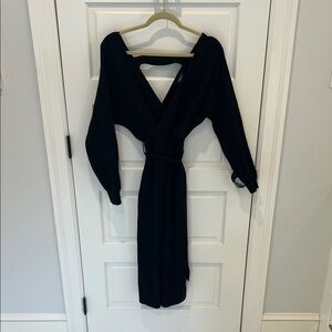 Vici Black Long Sleeve Wrap Dress